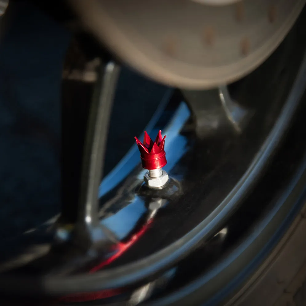 Crown Red - Motorcycle Valve Caps^Moto Loot Discount