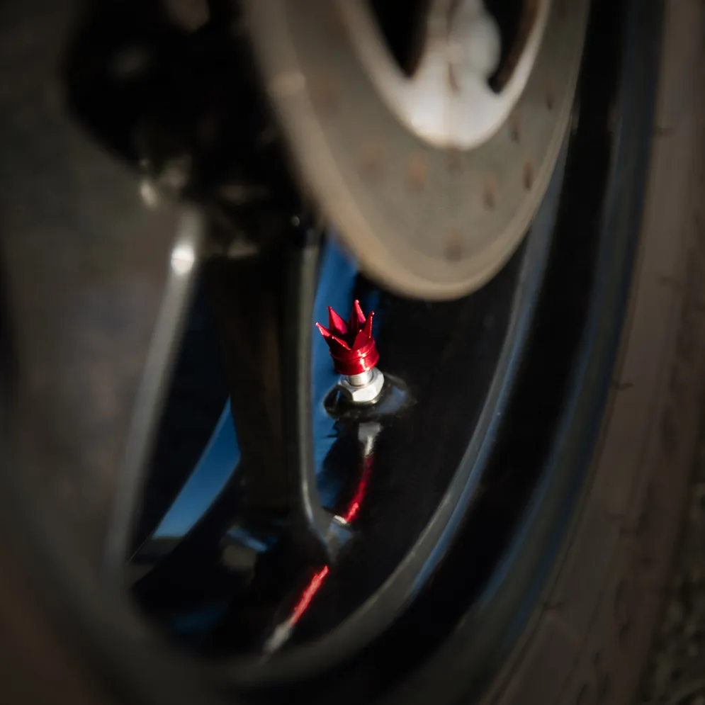 Crown Red - Motorcycle Valve Caps^Moto Loot Discount