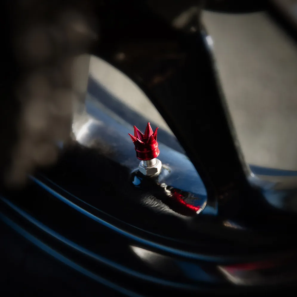 Crown Red - Motorcycle Valve Caps^Moto Loot Discount