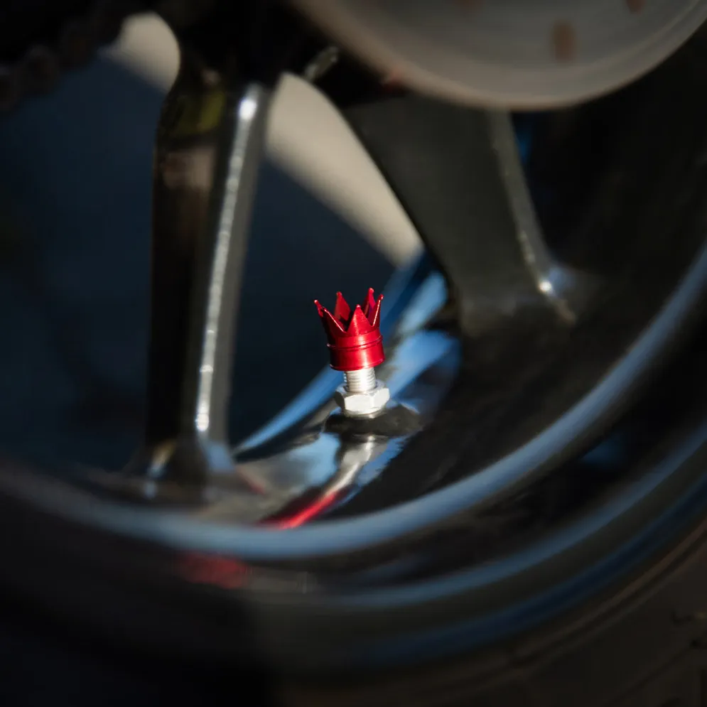 Crown Red - Motorcycle Valve Caps^Moto Loot Discount