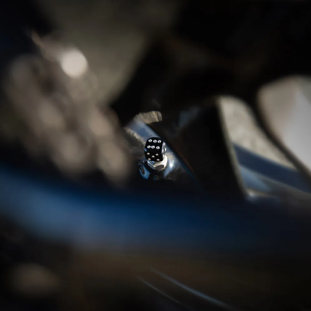 Dice Black - Motorcycle Valve Caps^Moto Loot Clearance