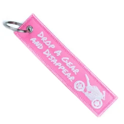 Drop A Gear And Disappear - Pink Motorcycle Keychain^Moto Loot Hot
