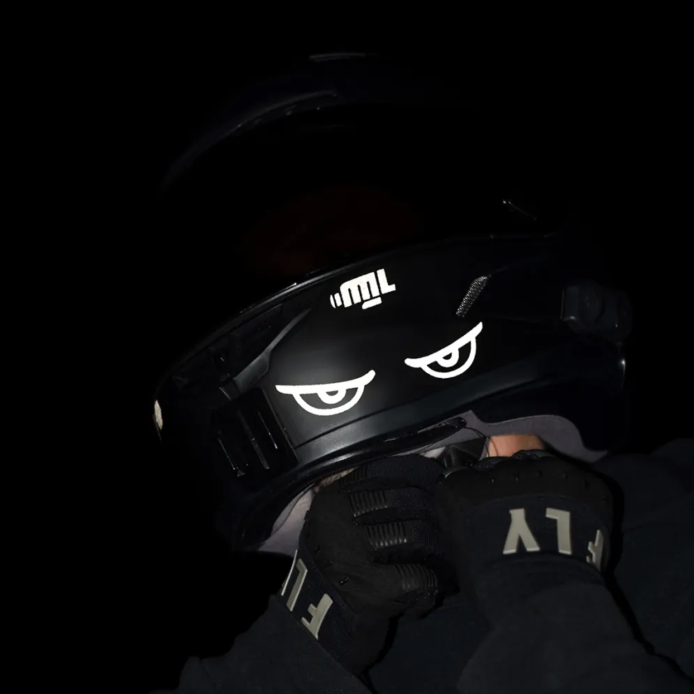 Glowrider Reflective Helmet Sticker - Evil Eyes^Moto Loot Discount