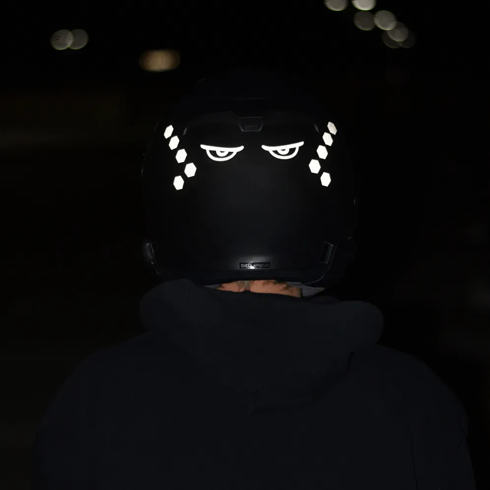 Glowrider Reflective Helmet Sticker - Evil Eyes^Moto Loot Discount