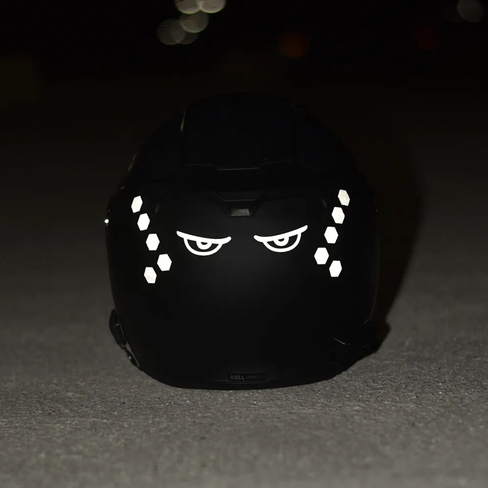 Glowrider Reflective Helmet Sticker - Evil Eyes^Moto Loot Discount