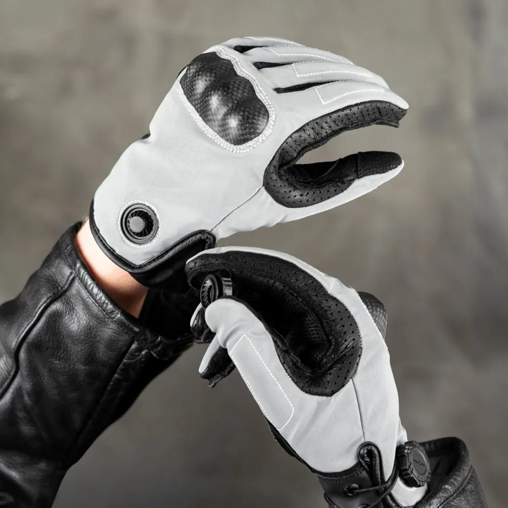 Glowrider Reflective Mens Motorcycle Gloves - Mens^Moto Loot New