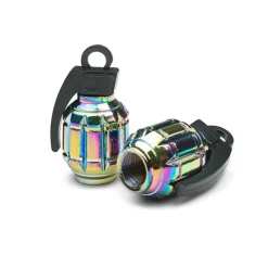 Grenade Oil Slick - Motorcycle Valve Caps^Moto Loot Discount
