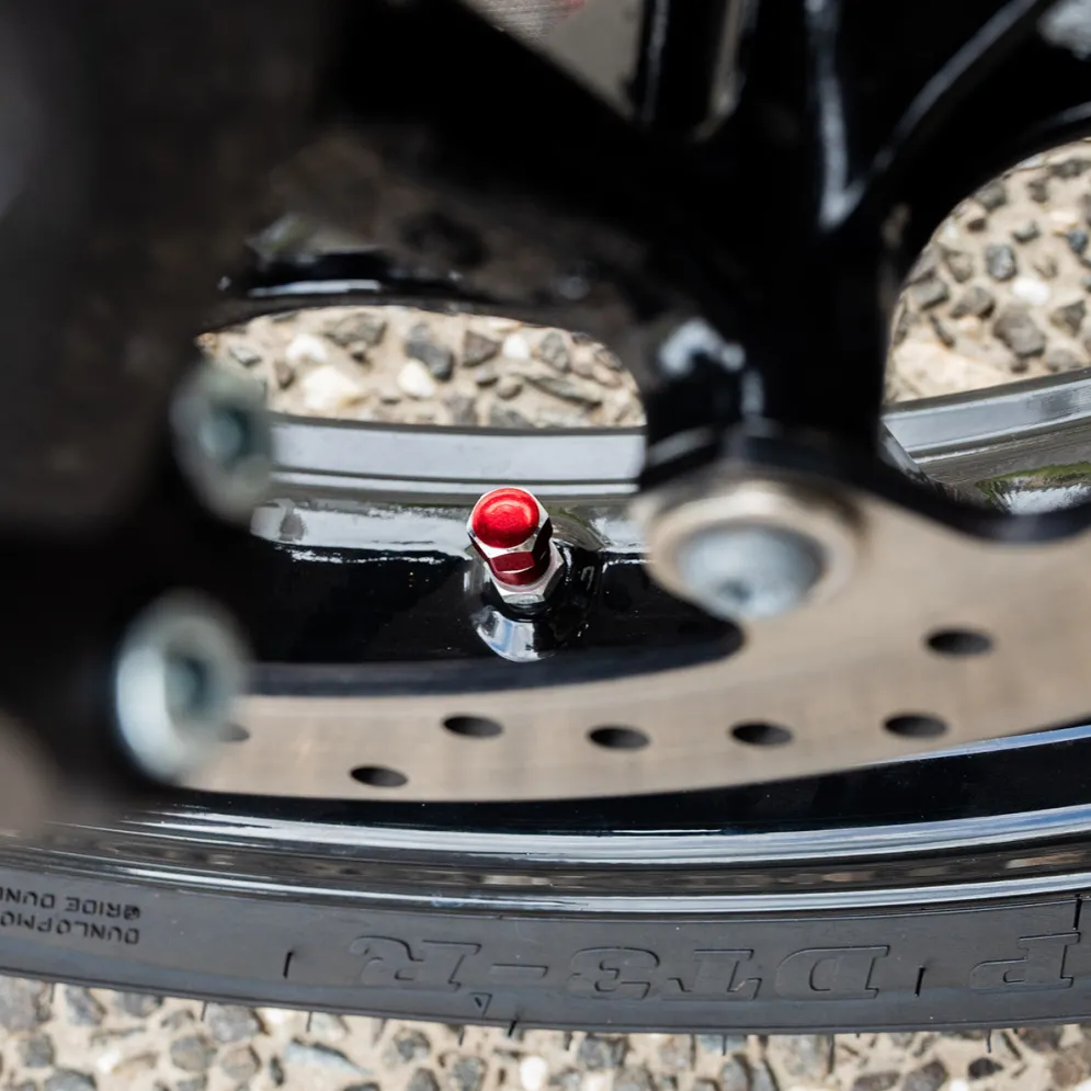 Hex Red - Motorcycle Valve Caps^Moto Loot Online