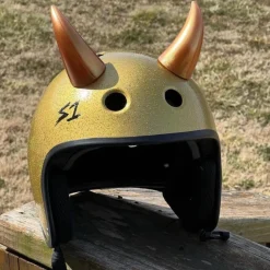 Large Horns Gold - Motorcycle Helmet Accessory^Moto Loot Outlet
