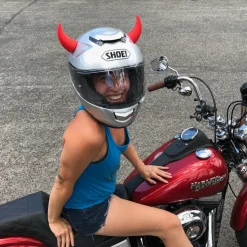 Large Horns Red - Motorcycle Helmet Accessory^Moto Loot Discount
