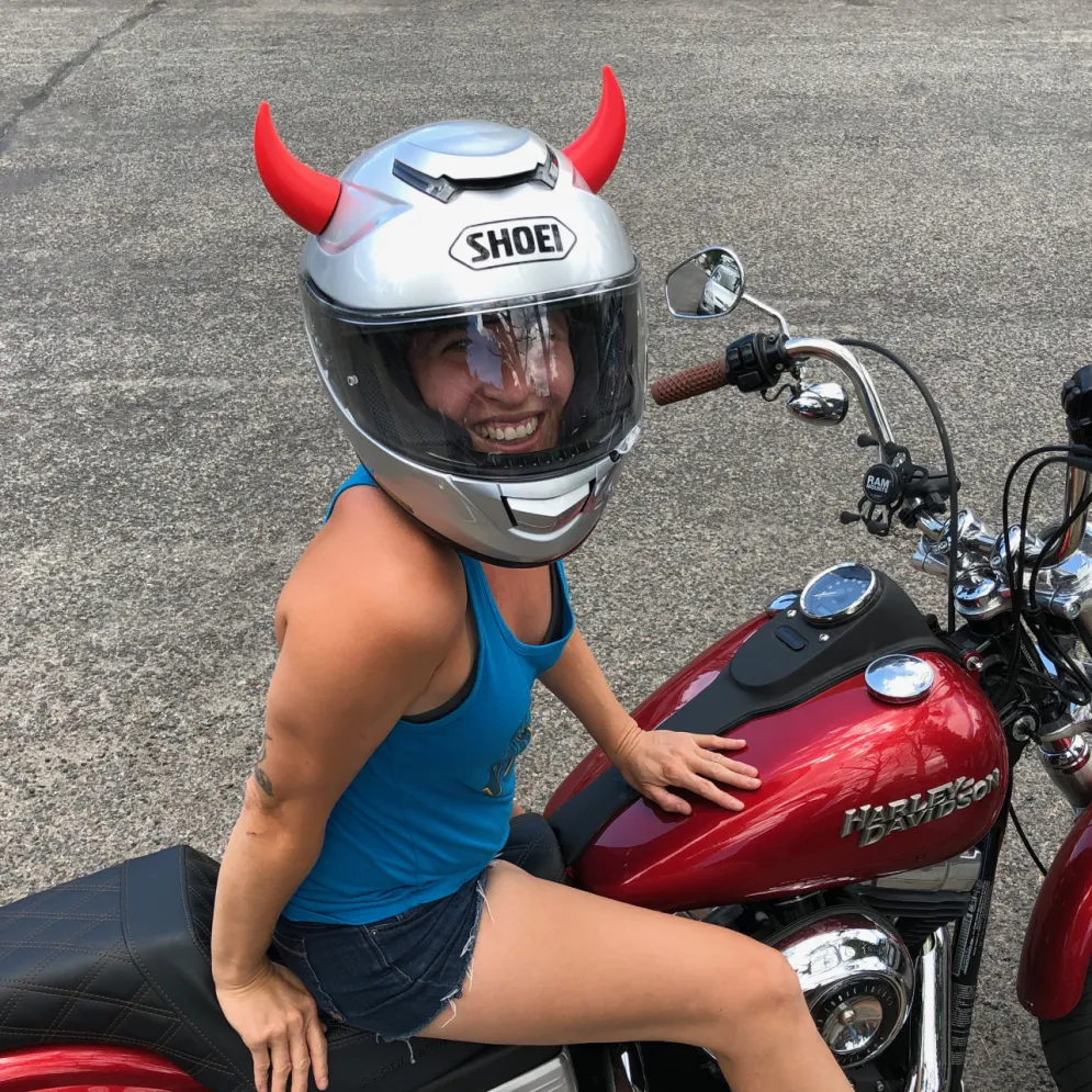 Large Horns Red - Motorcycle Helmet Accessory^Moto Loot Discount
