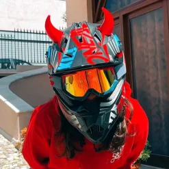 Large Horns Red - Motorcycle Helmet Accessory^Moto Loot Discount