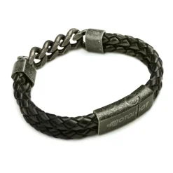 Leather And Steel - Double Cord Black Bracelet^Moto Loot Discount