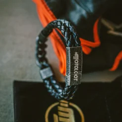 Leather And Steel - Double Cord Black Bracelet^Moto Loot Discount