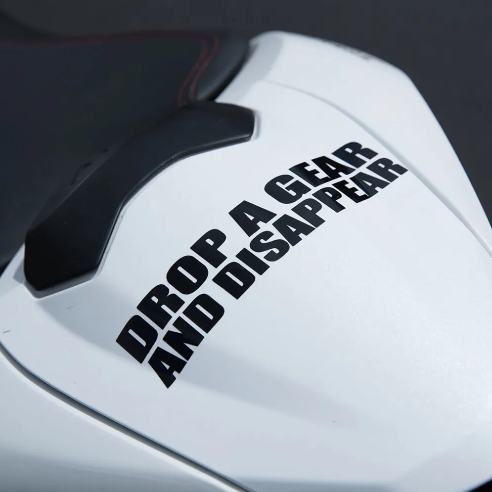 Motorcycle Decal - Drop A Gear And Disappear (2 pack)^Moto Loot Outlet