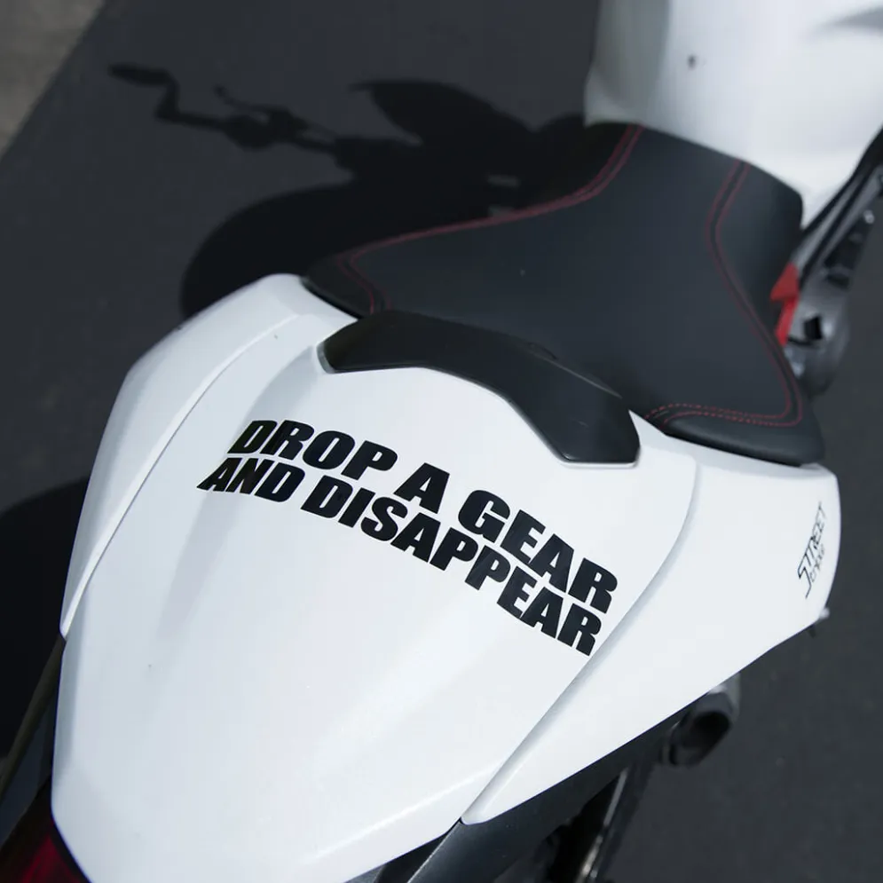 Motorcycle Decal - Drop A Gear And Disappear (2 pack)^Moto Loot Outlet