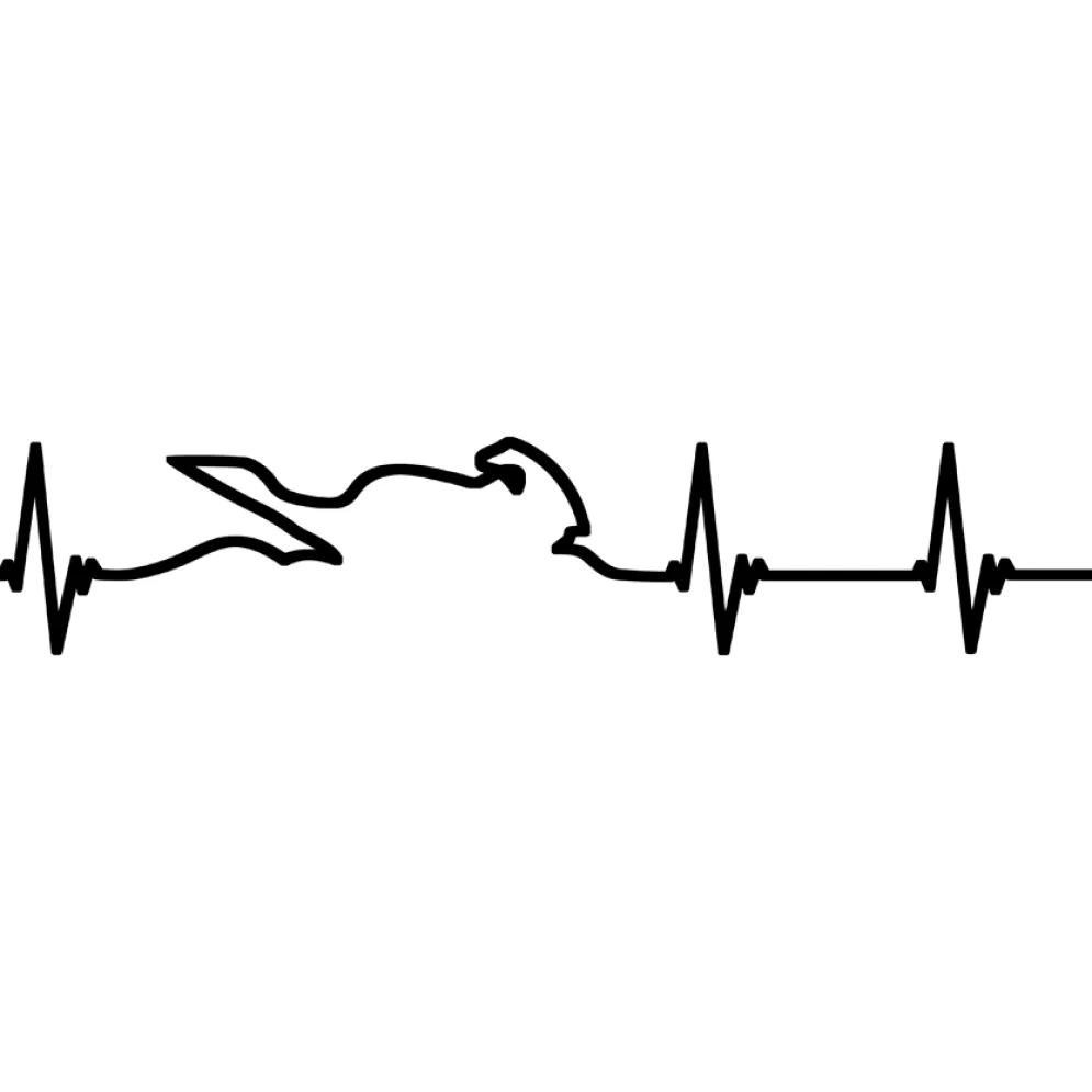 Motorcycle Decal - Motorcycle Heartbeat (2 pack)^Moto Loot Outlet
