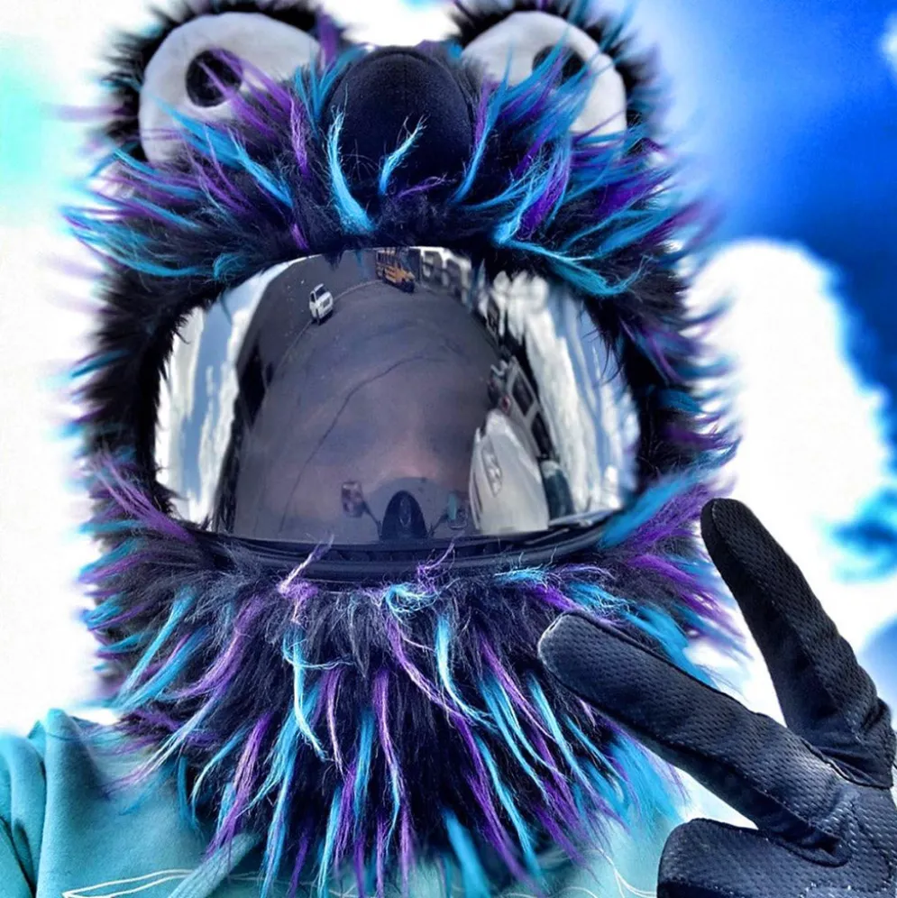 Motorcycle Helmet Cover - Blue, Purple And Black^Moto Loot Online