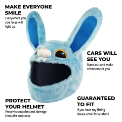 Motorcycle Helmet Cover - Blue Bunny^Moto Loot New
