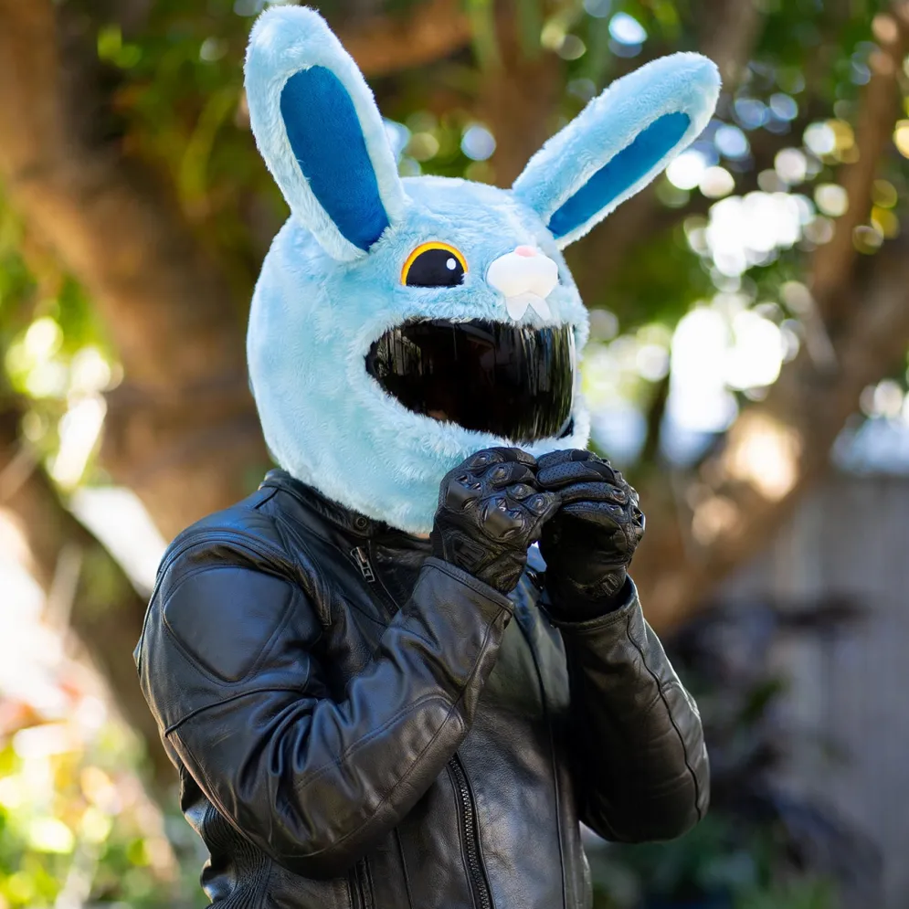 Motorcycle Helmet Cover - Blue Bunny^Moto Loot New