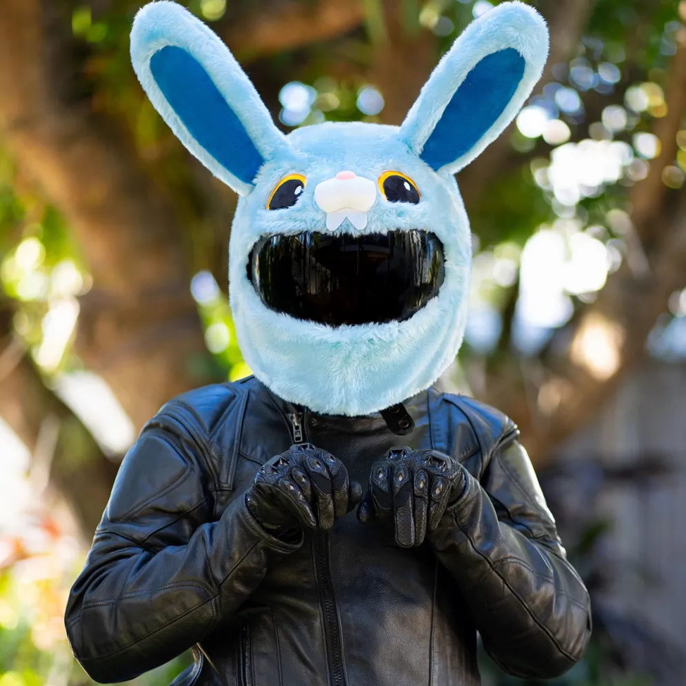 Motorcycle Helmet Cover - Blue Bunny^Moto Loot New