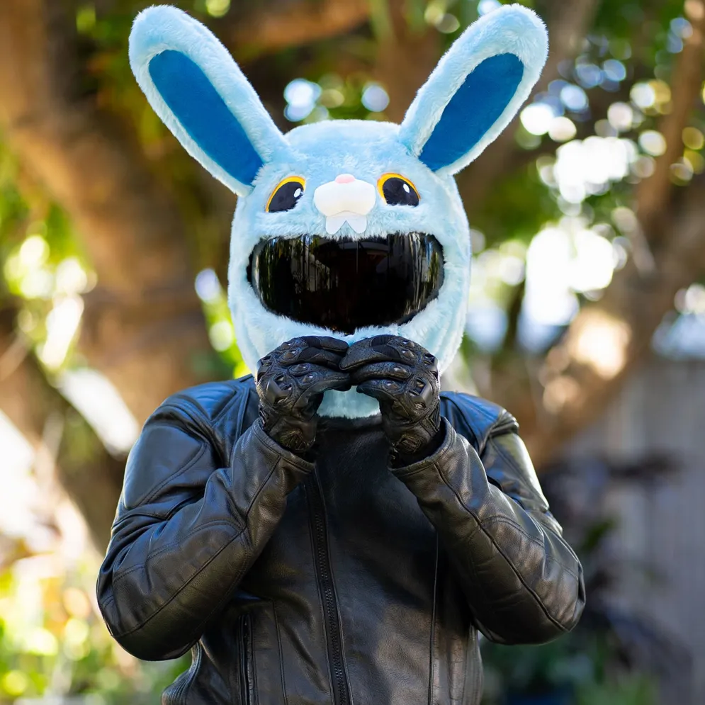 Motorcycle Helmet Cover - Blue Bunny^Moto Loot New