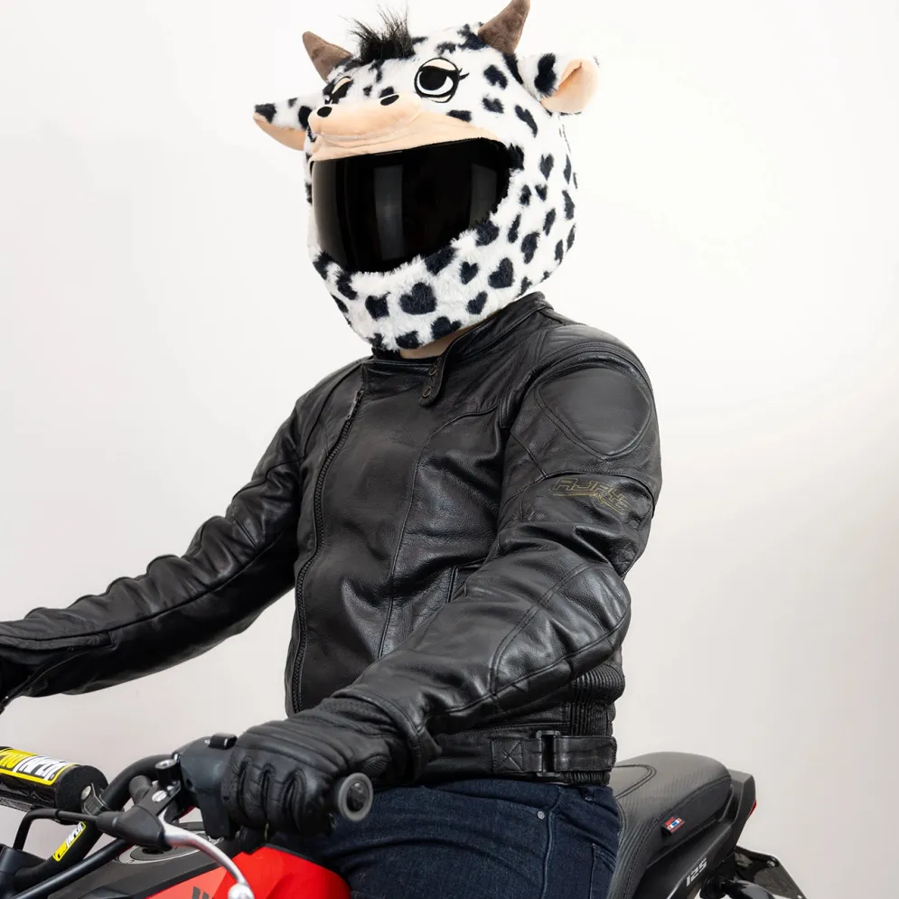 Motorcycle Helmet Cover - Cow (Black & White)^Moto Loot Best