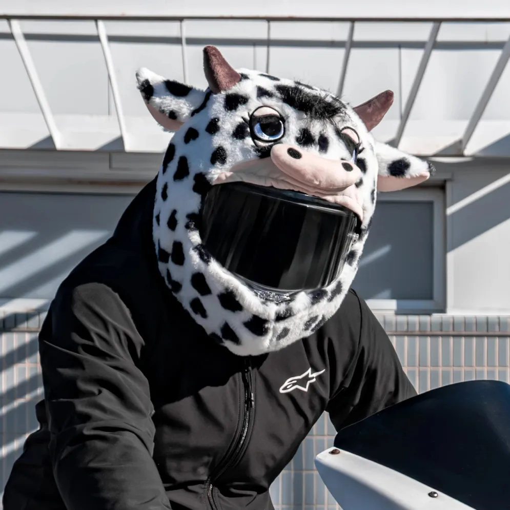 Motorcycle Helmet Cover - Cow (Black & White)^Moto Loot Best