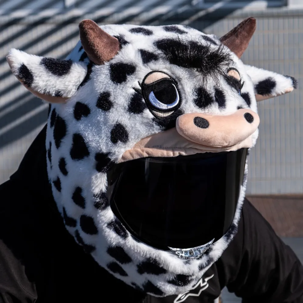 Motorcycle Helmet Cover - Cow (Black & White)^Moto Loot Best