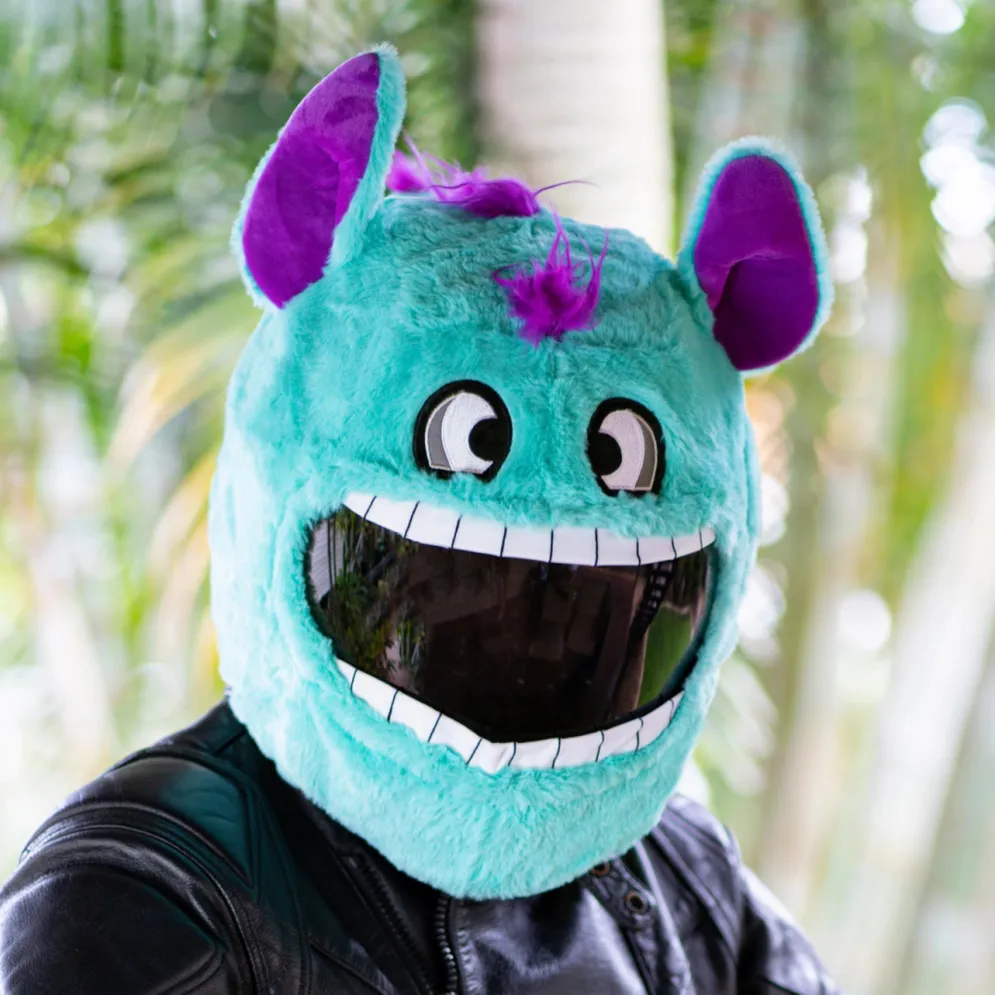Motorcycle Helmet Cover - Crazy Blue Monster^Moto Loot New