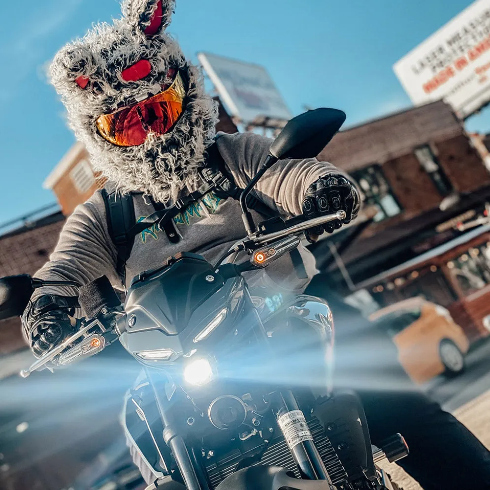 Motorcycle Helmet Cover - Evil Rabbit^Moto Loot Best