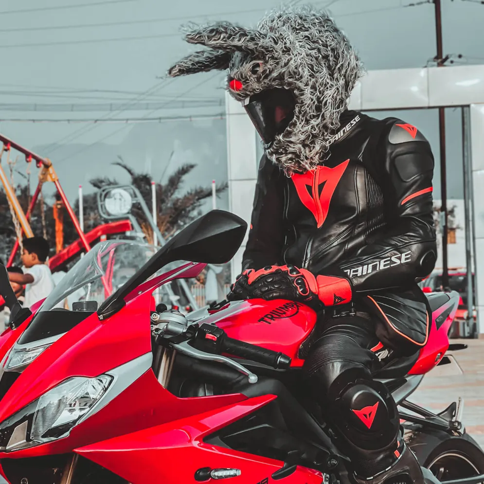 Motorcycle Helmet Cover - Evil Rabbit^Moto Loot Best