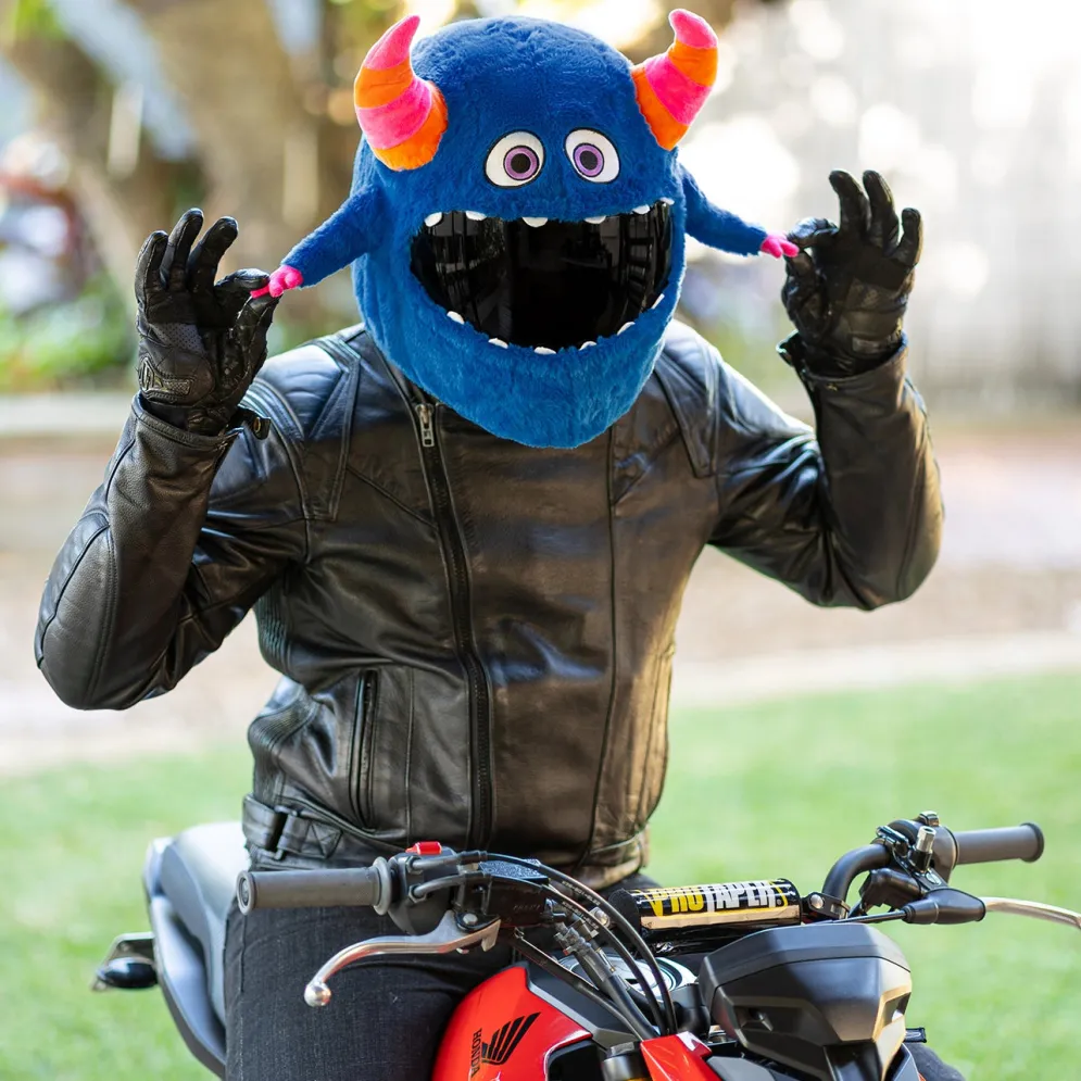 Motorcycle Helmet Cover - Horned Monster^Moto Loot Online