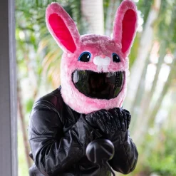 Motorcycle Helmet Cover - Pink Bunny^Moto Loot New