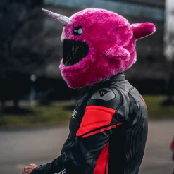Motorcycle Helmet Cover - Pink Narwhal^Moto Loot Online