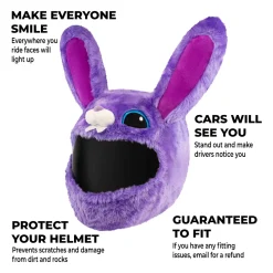 Motorcycle Helmet Cover - Purple Bunny^Moto Loot Clearance