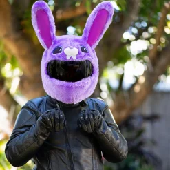 Motorcycle Helmet Cover - Purple Bunny^Moto Loot Clearance