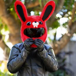 Motorcycle Helmet Cover - Red Bunny^Moto Loot Sale
