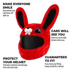 Motorcycle Helmet Cover - Red Bunny^Moto Loot Sale