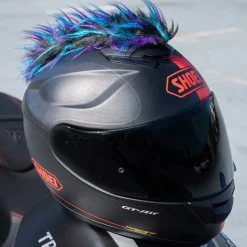 Motorcycle Helmet Mohawk - Blue, Black And Purple^Moto Loot Sale