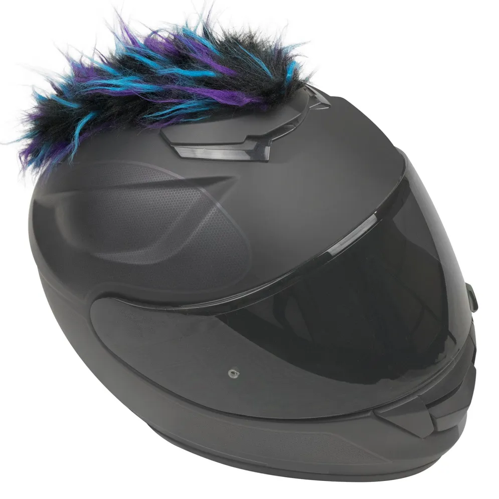 Motorcycle Helmet Mohawk - Blue, Black And Purple^Moto Loot Sale