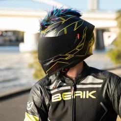 Motorcycle Helmet Mohawk - Blue, Black And Purple^Moto Loot Sale