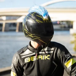 Motorcycle Helmet Mohawk - Blue And White^Moto Loot Sale