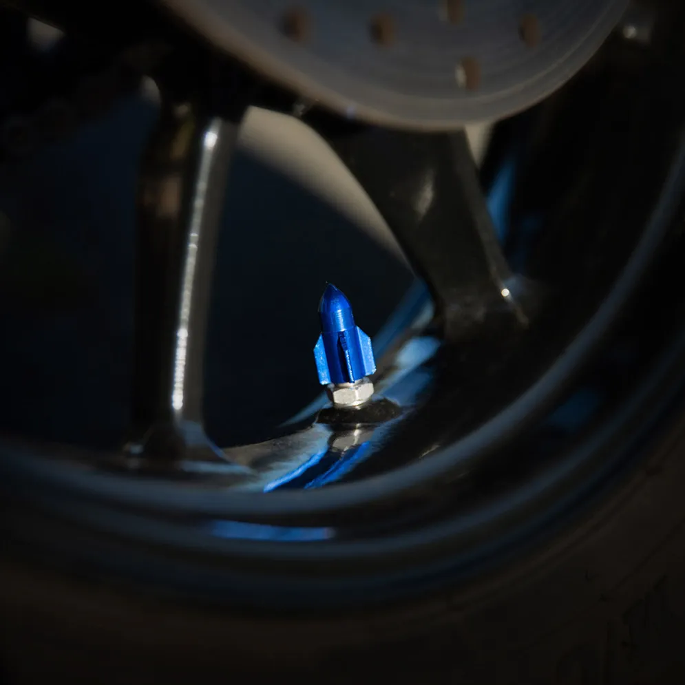 Rocket Blue - Motorcycle Valve Caps^Moto Loot Clearance