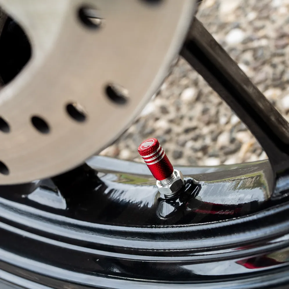 Round Red Ml - Motorcycle Valve Caps^Moto Loot Online