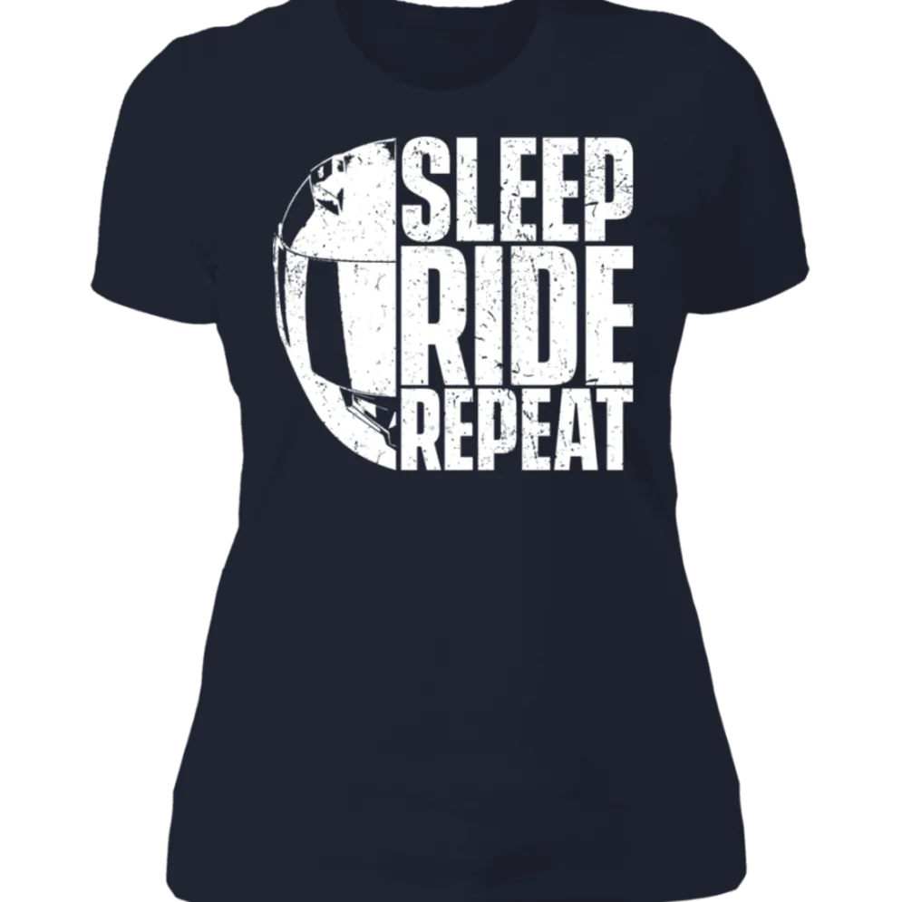 SLEEP RIDE REPEAT LADIES T-SHIRT^CustomCat Online
