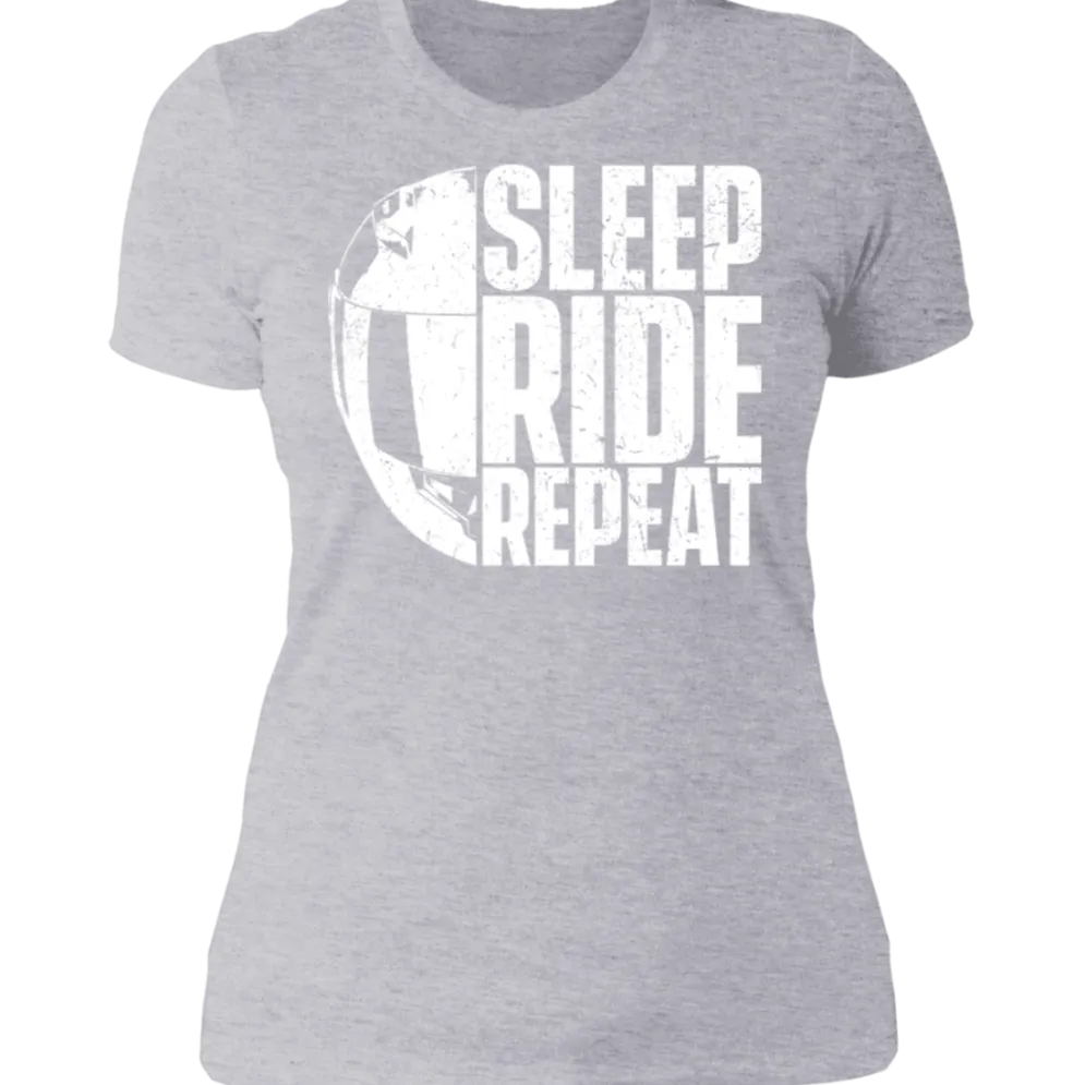 SLEEP RIDE REPEAT LADIES T-SHIRT^CustomCat Online