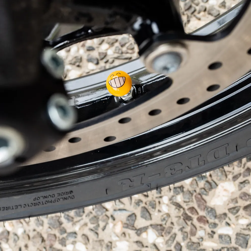 Smiley Emoji - Motorcycle Valve Caps^Moto Loot Clearance