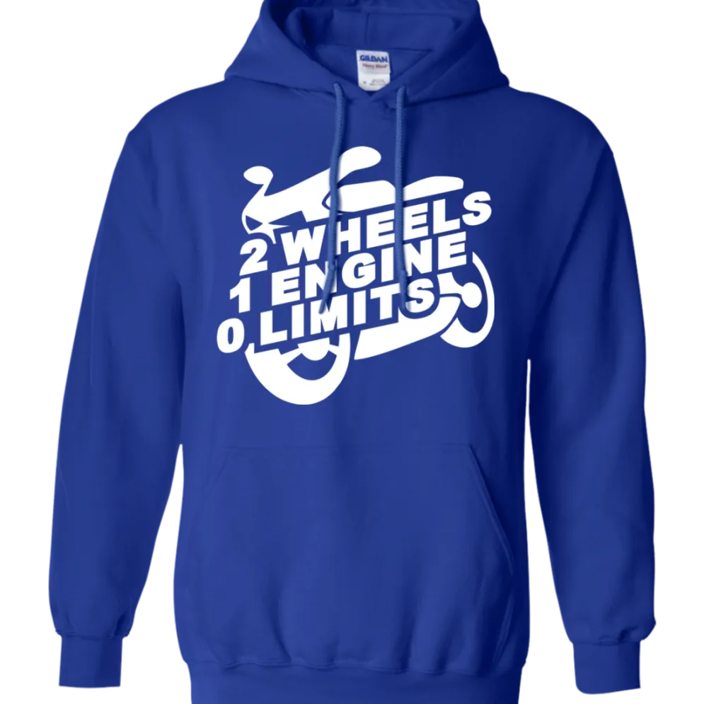 2 Wheels 1 Engine 0 Limits Hoodie^CustomCat Clearance