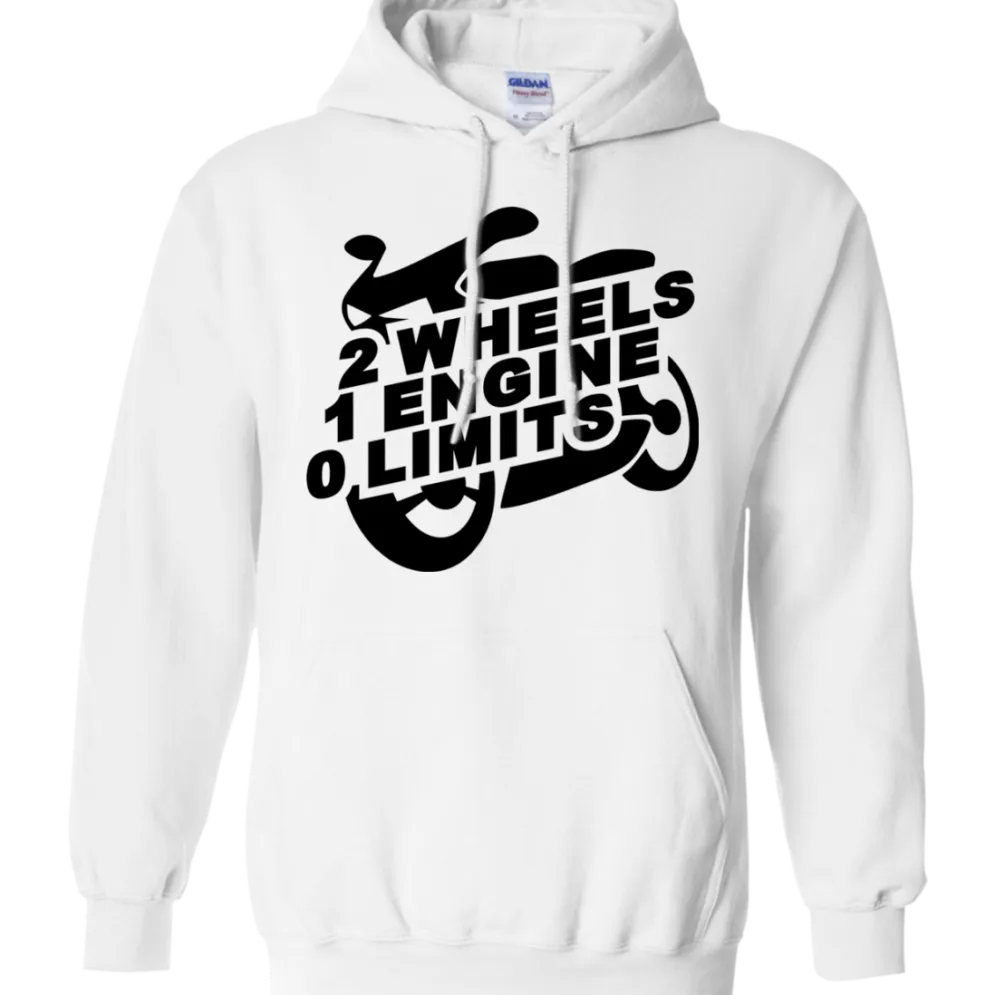 2 Wheels 1 Engine 0 Limits Hoodie^CustomCat Clearance